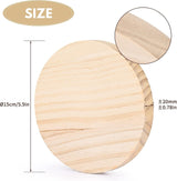 5PCS Unfinished Natural Wood Slices-5.9Inch round Wooden Discs Circles WoodArtSupply
