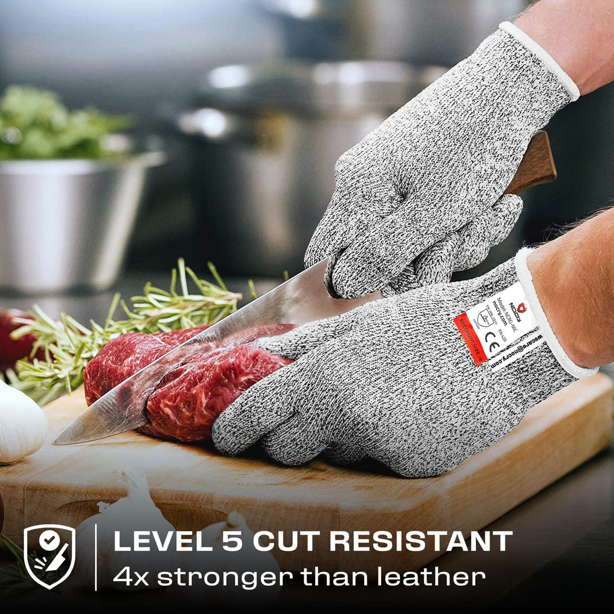 Premium Cut Resistant Gloves Food Grade — Level 5 Protection; Ambidextrous; Machine Washable; Superior Comfort and Dexterity; Lightweight Protective WoodArtSupply