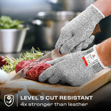 Premium Cut Resistant Gloves Food Grade — Level 5 Protection; Ambidextrous; Machine Washable; Superior Comfort and Dexterity; Lightweight Protective WoodArtSupply