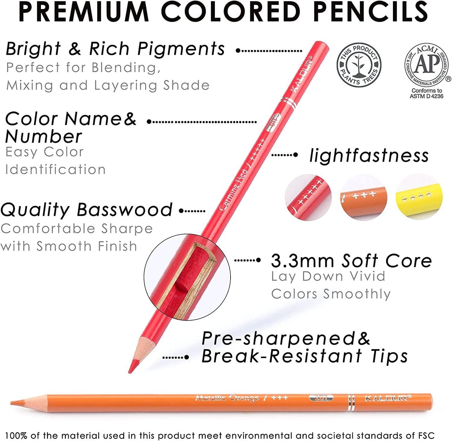 72 Count Colored Pencils for Adult Coloring Books, Soft Core,Ideal for Drawing Blending Shading - WoodArtSupply