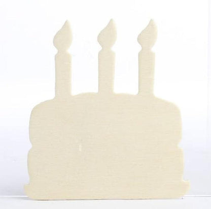 Pack of 24 Unfinished Wood Birthday Cake Cutouts by Blank Wooden DIY Cake Treat Dessert Shapes - WoodArtSupply