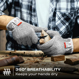 Premium Cut Resistant Gloves Food Grade — Level 5 Protection; Ambidextrous; Machine Washable; Superior Comfort and Dexterity; Lightweight Protective WoodArtSupply