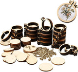 Mini Embroidery Hoop Mini Wood Hoop Ring Wooden round Crossing Stitch Hoop Small Display Frame Circle for DIY Pendant Embroidery Frame Craft (1.2 X 1 WoodArtSupply