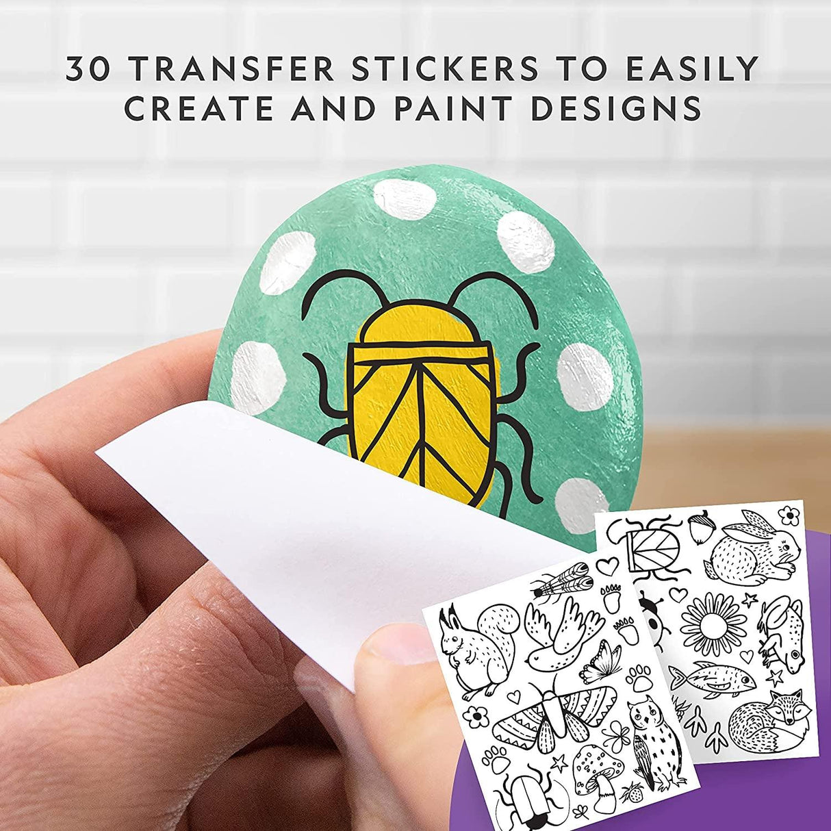 NATIONAL GEOGRAPHIC Rock Painting Kit - Arts and Crafts Kit for Kids, Paint & Decorate 15 River Rocks WoodArtSupply