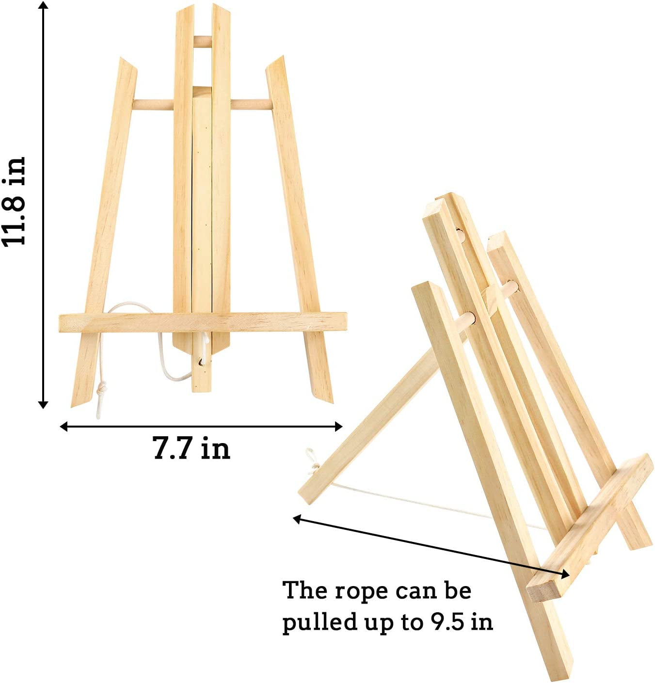 Wood Easels, Easel Stand for Painting Canvases, Art, and Crafts. (11.8 Inch, 4 Pack), Tripod, Painting Party Easel, Kids Student Table School Desktop, Portable Canvas Photo Picture Sign Holder