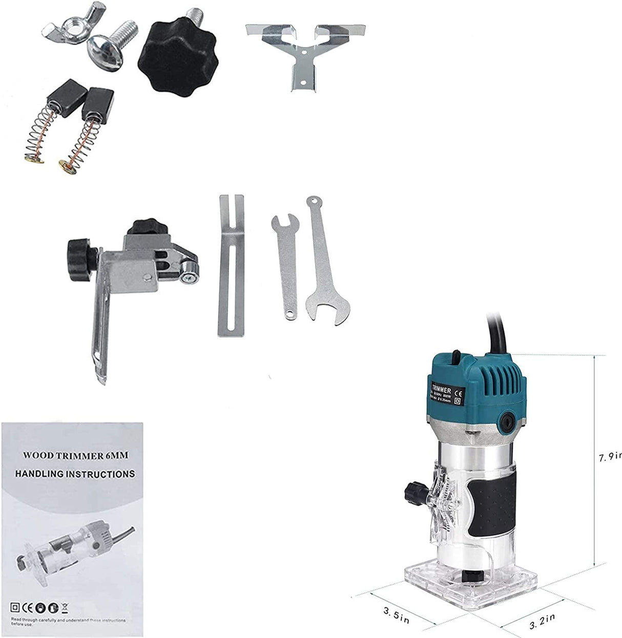 Wood Router,Router Tool Wood Trimmer Router Electric Hand Trimmer Laminate Milling Engraving Hand Machine Joiner Tool Electric for Slotting Trimming WoodArtSupply