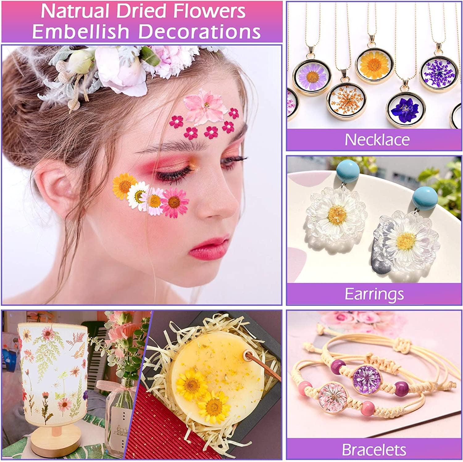 140 Pcs Dried Pressed Flowers for Resin, Real Pressed Flowers Dry Leaves Bulk Natural Herbs Kit for Scrapbooking DIY Art Crafts, Epoxy Resin Jewelry WoodArtSupply