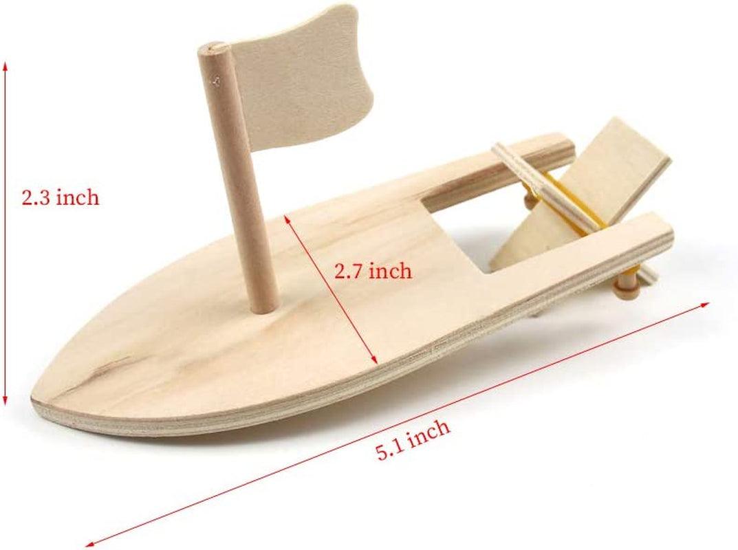 6 Pack DIY Wood Boat Model Wooden Sailboat Craft Wooden Boat Model Kits - WoodArtSupply
