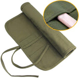 Paint Brush Holder, 22 Slots Paint Brush Storage for Acrylic Oil Watercolor Gouache Artist Paint Brush Roll Canvas Pouch, Silver White Holds 100 WoodArtSupply