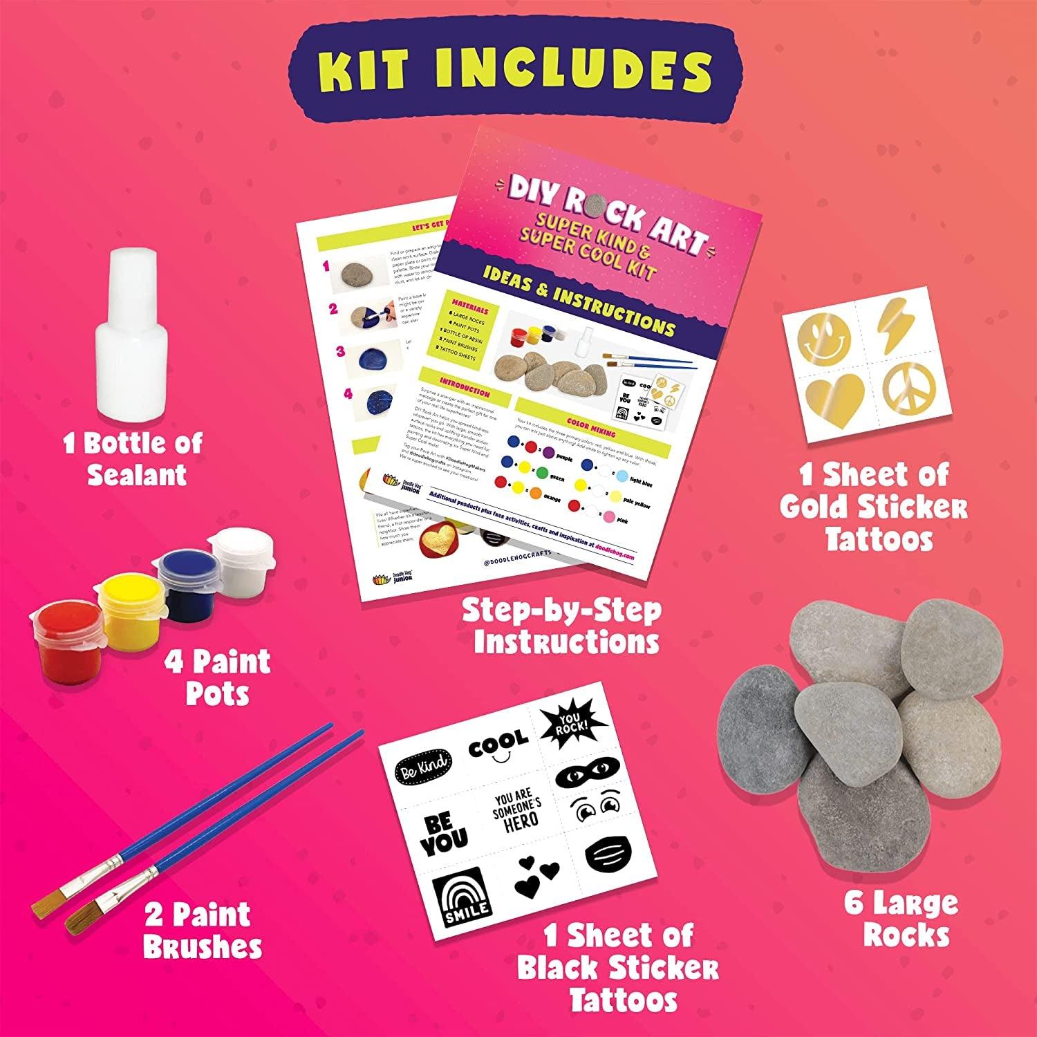 Kindness Rock Painting Kit for Kids - Arts and Crafts for Girls Boys Ages 6-12 - Art Craft Kits Paint Set - WoodArtSupply