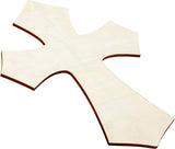 Unfinished Wood Cutout - 6-Pack Cross Shaped Wood Pieces for Wooden Craft DIY Projects, Sunday School, Church, Home Decoration, 11.8 X 8.8 X 0.188 WoodArtSupply