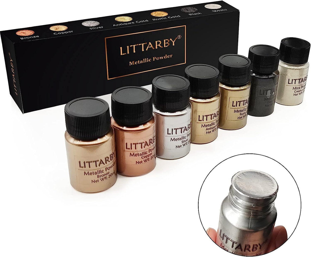 Metallic Pigment Powder for Epoxy Resin, Copper/Silver/Gold Metallic Powder and Black/Pearl White Mica Powder, Fine Real Mica Metal Dye for Kintsugi, WoodArtSupply