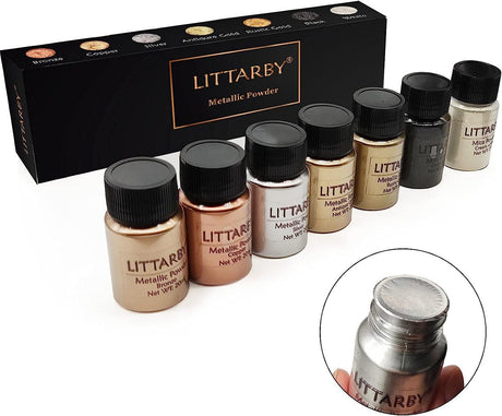 Metallic Pigment Powder for Epoxy Resin, Copper/Silver/Gold Metallic Powder and Black/Pearl White Mica Powder, Fine Real Mica Metal Dye for Kintsugi, WoodArtSupply