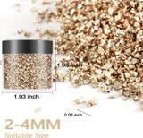 Broken Crushed Glass Glitter Shards Crush 2-4Mm Irregular Small Chunky Chips 3.5 Oz (100G) High Luster Craft Sequins Gravel for DIY Phone Case Geode WoodArtSupply