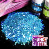 Holographic Chunky Glitter, 15 Colors Craft Glitter for Resin, with 5PCS Mixing Spoon, Cosmetic Glitter for Nail Body Eye Face, Resin Glitter Flakes WoodArtSupply