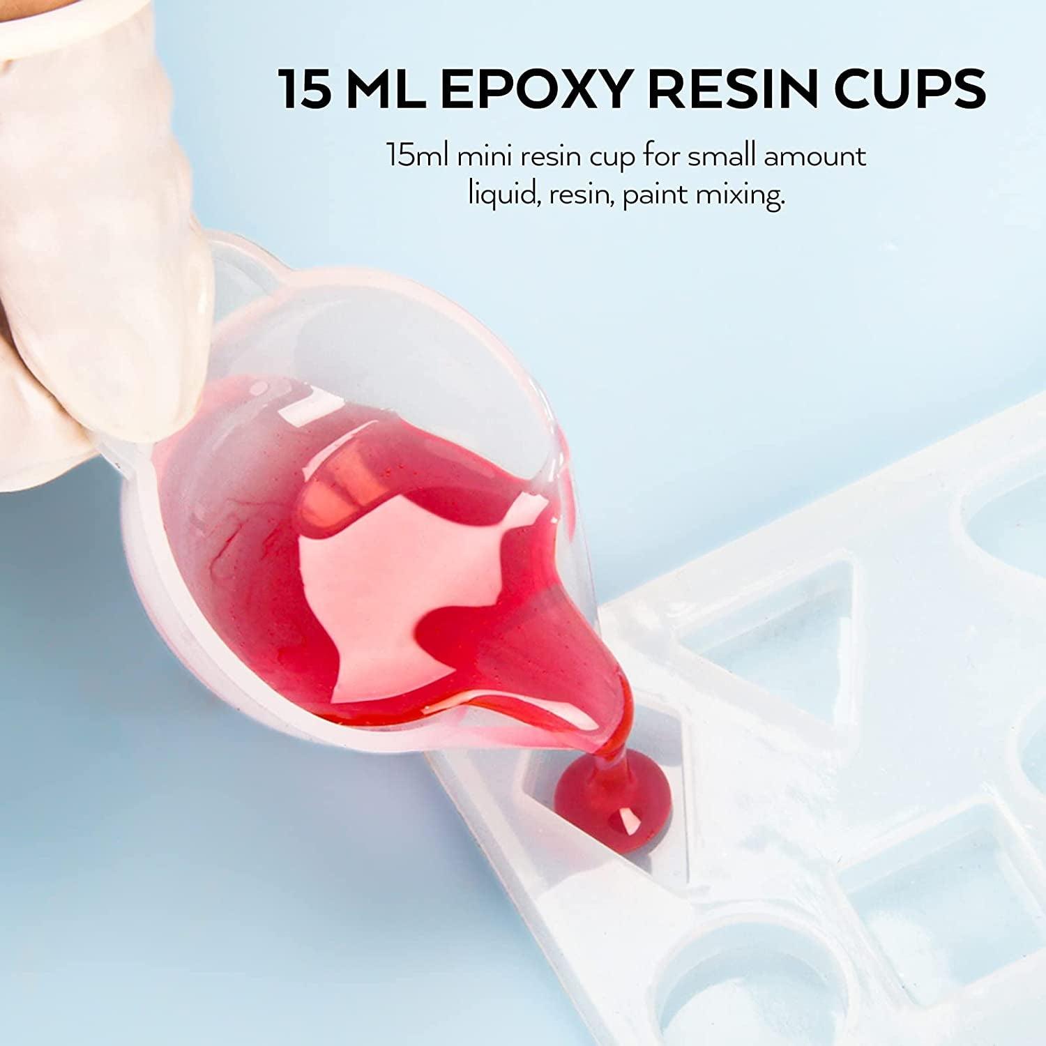 Silicone Resin Measuring Cups Tool Kit- 250 & 100 Ml Measure Cups, Silicone Popsicle Stir Sticks, Pipettes, Finger Cots for Epoxy Resin Mixing, Molds, Jewelry Making, Waxing, Easy Clean - WoodArtSupply