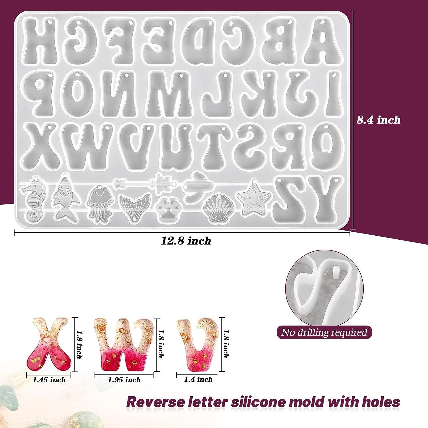 Moukiween Reversed Alphabet Resin Molds Kit, Letter Silicone Molds for  Resin,Keychain Epoxy Resin Ca…See more Moukiween Reversed Alphabet Resin  Molds