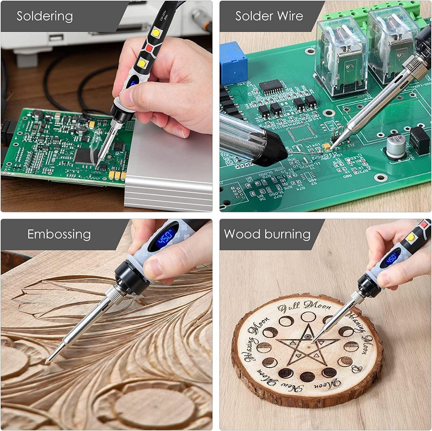 SREMTCH 43-Piece Adjustable Temperature Pyrography Pen and Wood Burning Kit WoodArtSupply