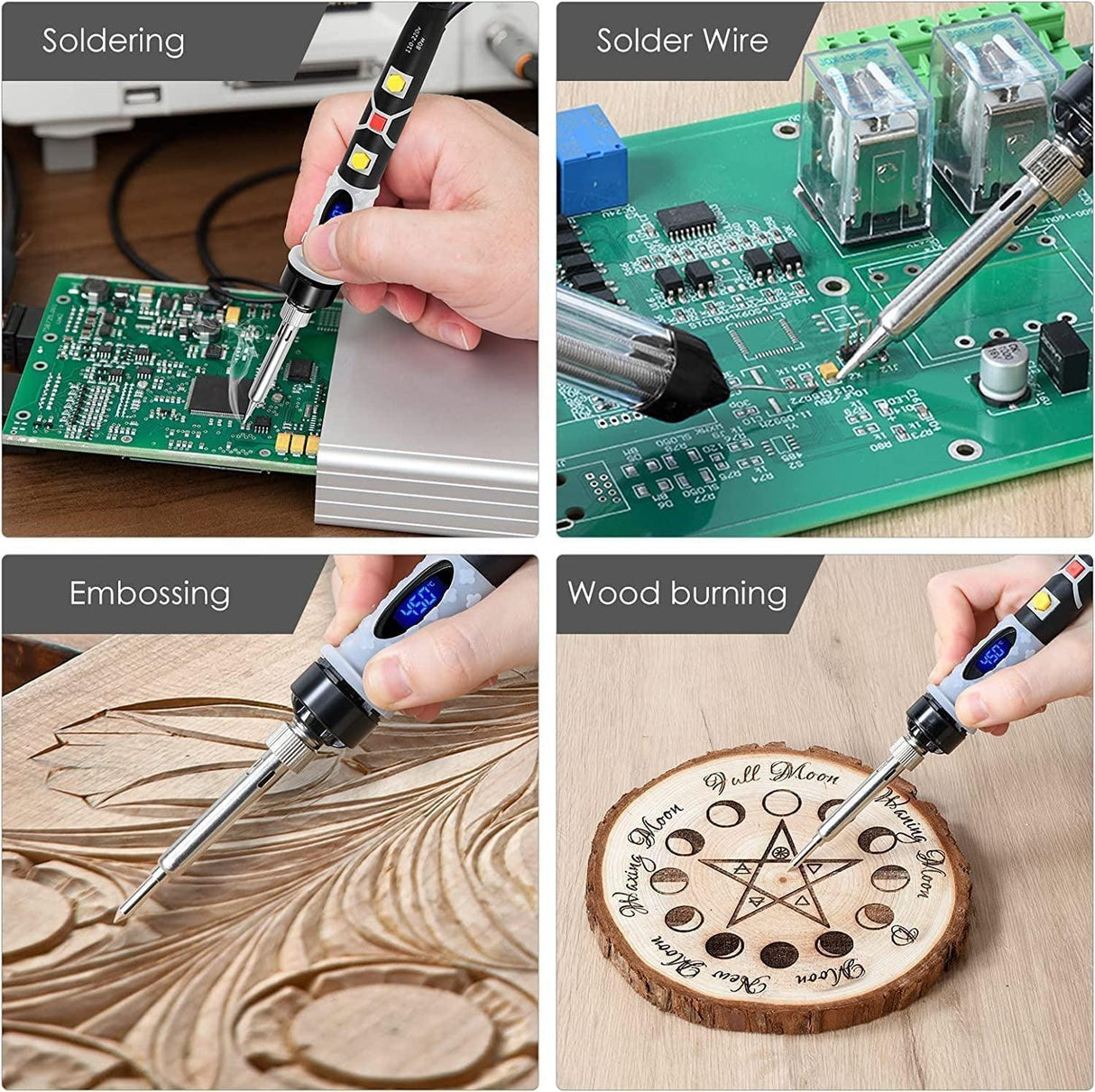 SREMTCH 43-Piece Adjustable Temperature Pyrography Pen and Wood Burning Kit WoodArtSupply