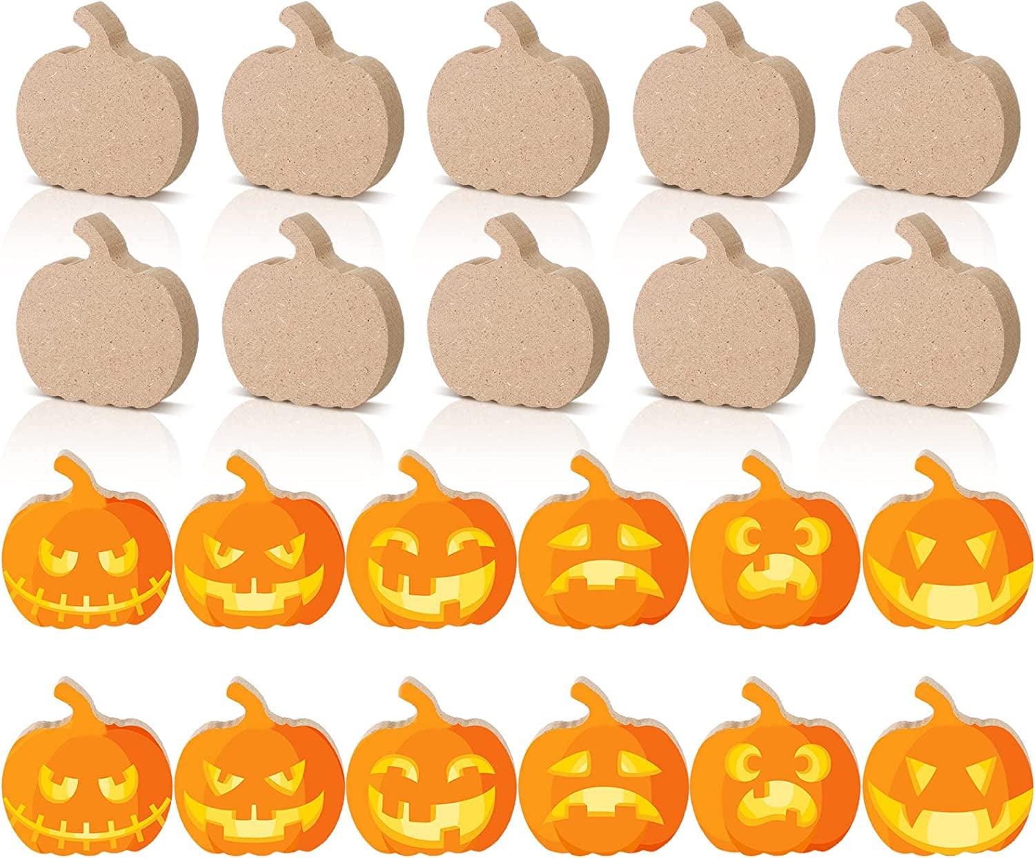 12 Pcs Halloween Wooden Pumpkin Cutouts Unfinished Wood Pumpkin Shaped Wood Blanks Thick Craft Pumpkins Large Table Sign Fall Halloween Thanksgiving Decor for DIY Art Paint Home Autumn Harvest - WoodArtSupply