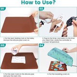 Epoxy Heating Mat with Cover Timer, Heat Pad for Resin Molds, Fast Curing Drying Warming Machine WoodArtSupply