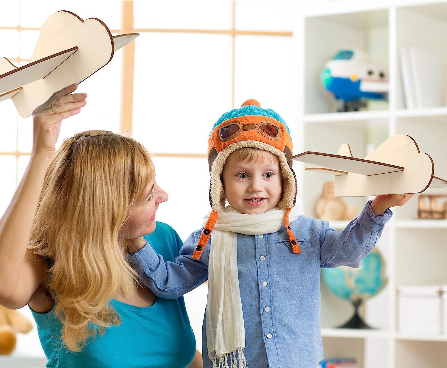 16 Pack DIY Wood Airplane Toys Unfinished Wooden Model Plane to Paint Wooden Craft WoodArtSupply