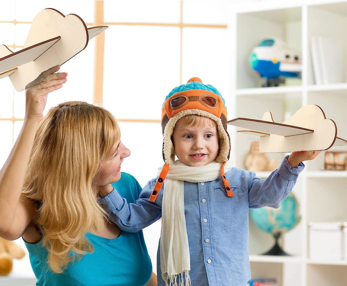 16 Pack DIY Wood Airplane Toys Unfinished Wooden Model Plane to Paint Wooden Craft WoodArtSupply