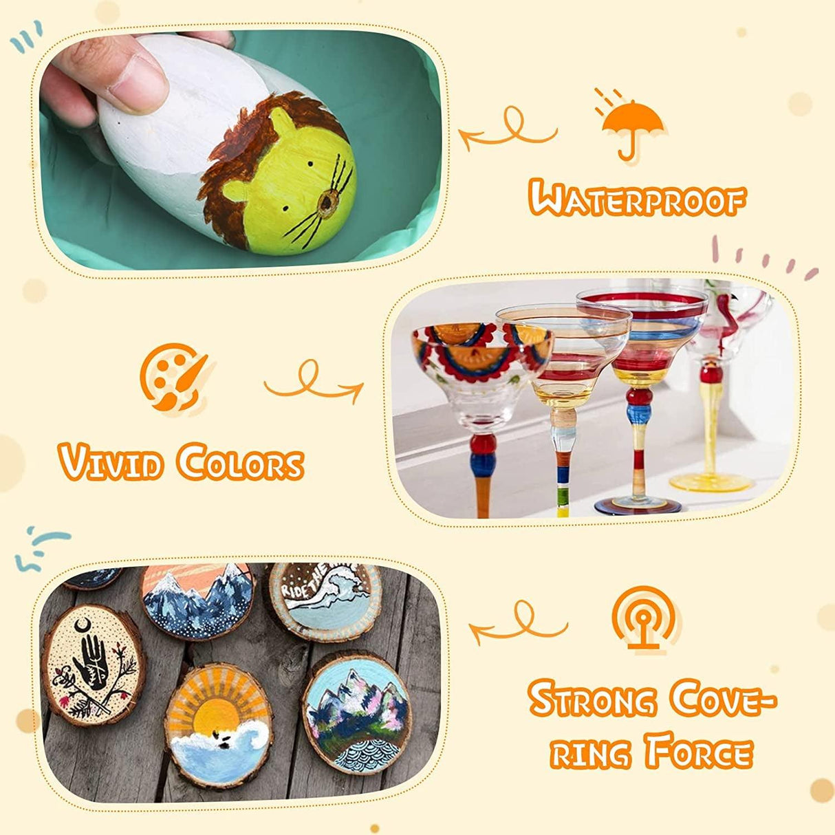 18 Colors Acrylic Paint Marker Pens for Rock Painting Fine Point Acrylic Paint Pens WoodArtSupply