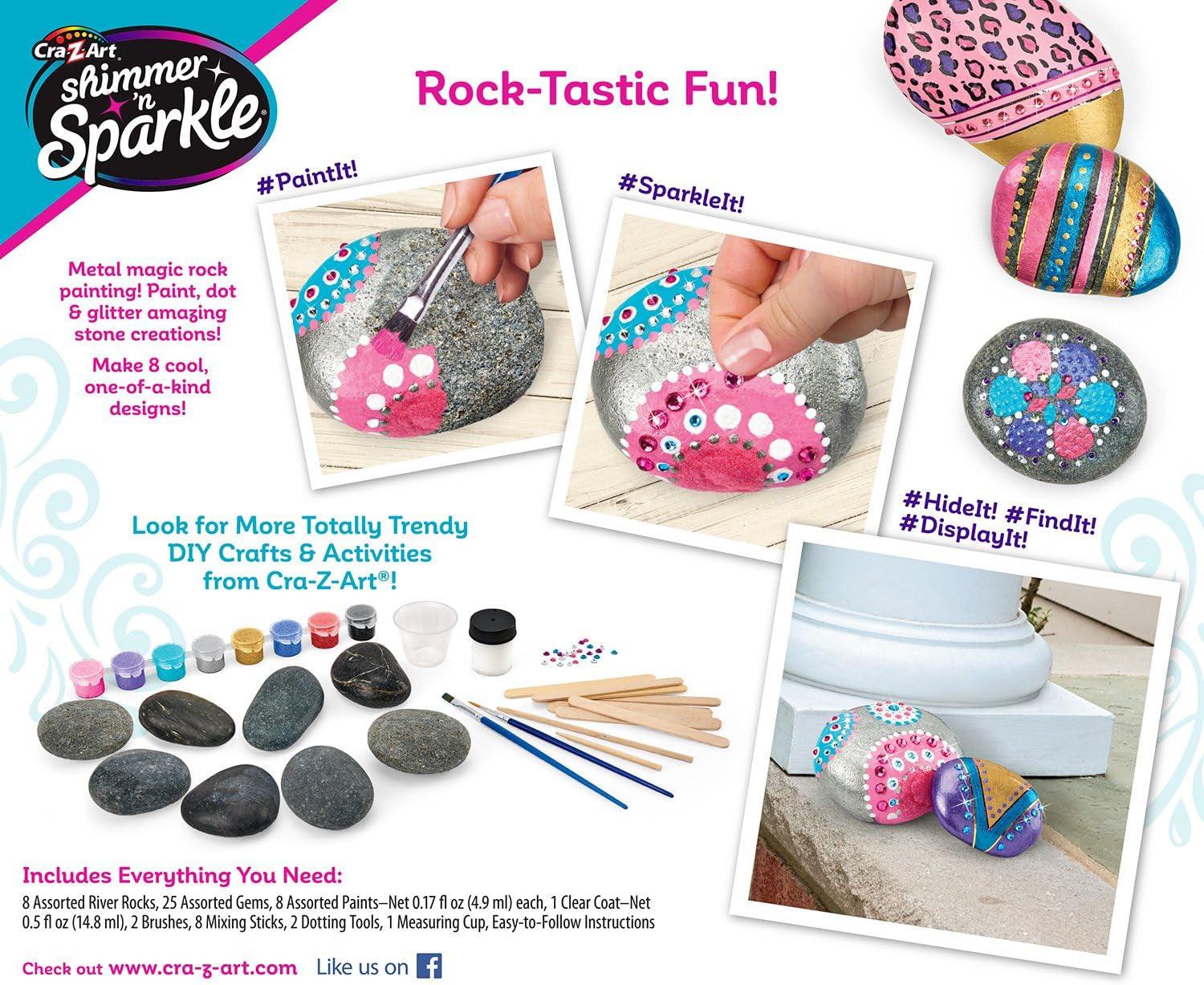 Shimmer ’N Sparkle Metallic Mania Rock Art DIY Kit for Ages 6 and Up WoodArtSupply