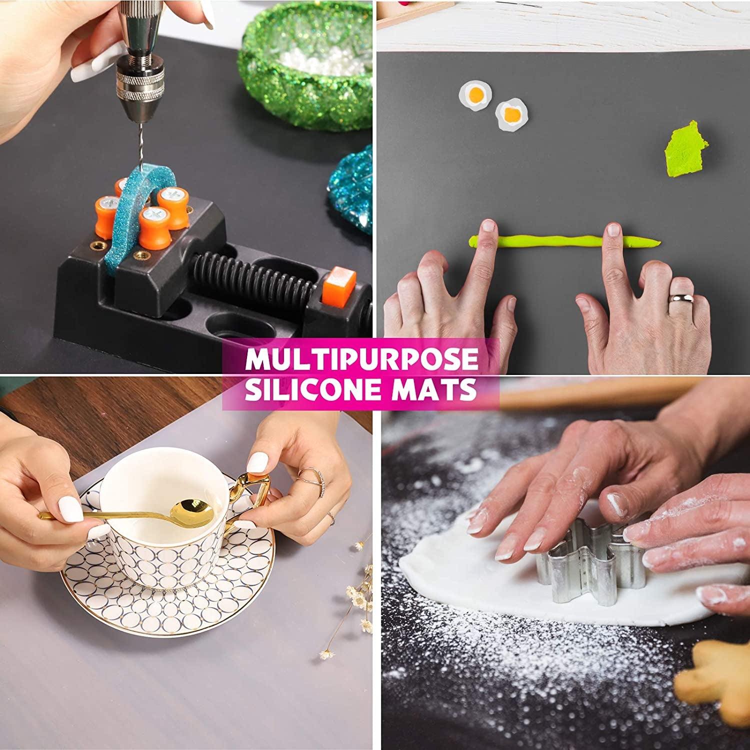  LET'S RESIN 3Pcs Silicone Mat for Crafts, 15.7 x 11.7  Nonstick & Nonslip Silicone Crafts Mat, Multipurpose Heat-Resistant Table  Protector Silicone Sheets for Resin, Crafts, Liquid, Paint, Clay : Arts,  Crafts