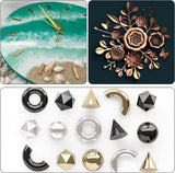 Metallic Pigment Powder for Epoxy Resin, Copper/Silver/Gold Metallic Powder and Black/Pearl White Mica Powder, Fine Real Mica Metal Dye for Kintsugi, WoodArtSupply