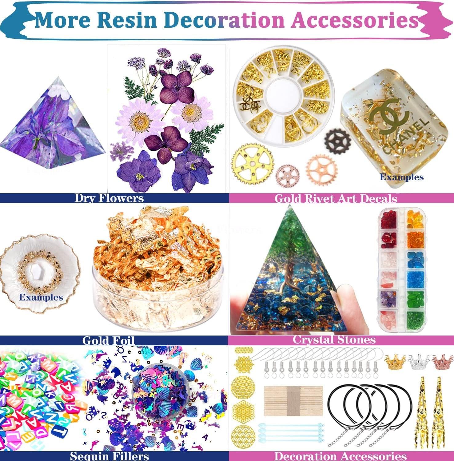 Resin Mold Kit for Beginners - 125PCS Contains Resin Orgone Chakra Pyramid Mold, Earring Necklace Mold WoodArtSupply