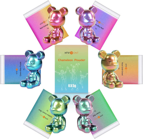 Chameleon Mica Powder for Epoxy Resin - 6 Colors Shimmery Chameleon Pigment Powder - Easy to Mix & Natural Color Shift Mica Powder for Nail Art, Soap WoodArtSupply