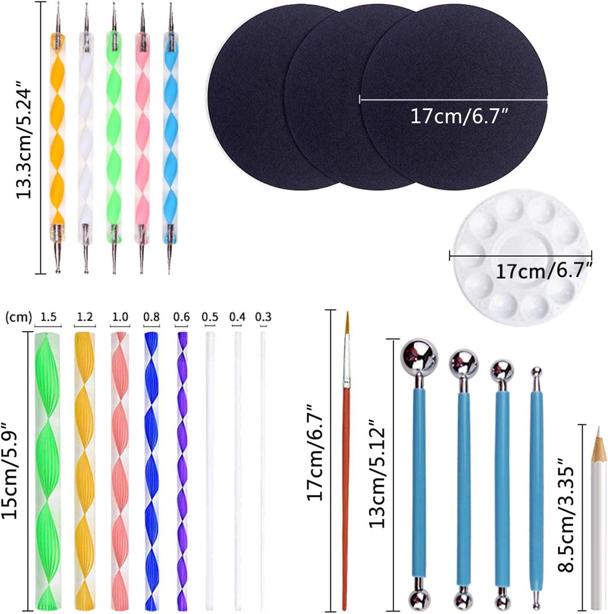 31 Pieces Mandala Dotting Tools Set Professional Supplies Tools Kits, Include Mini Easel, Paint Tray WoodArtSupply