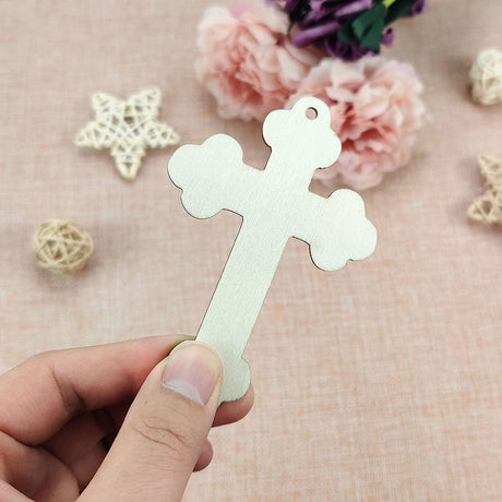 20Pcs Cross Wood DIY Crafts Cutouts Wooden Cross Shaped Hanging Ornaments with Hole Hemp Ropes Gift Tags for Easter Birthday Party Decorations WoodArtSupply