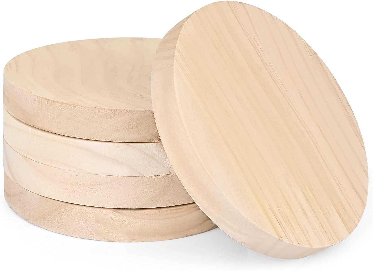 5PCS Unfinished Natural Wood Slices-5.9Inch round Wooden Discs Circles - WoodArtSupply