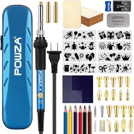 72Pcs Wood Burning Kit for Beginners, Adjustable Professional Wood Burner Pen Tool WoodArtSupply