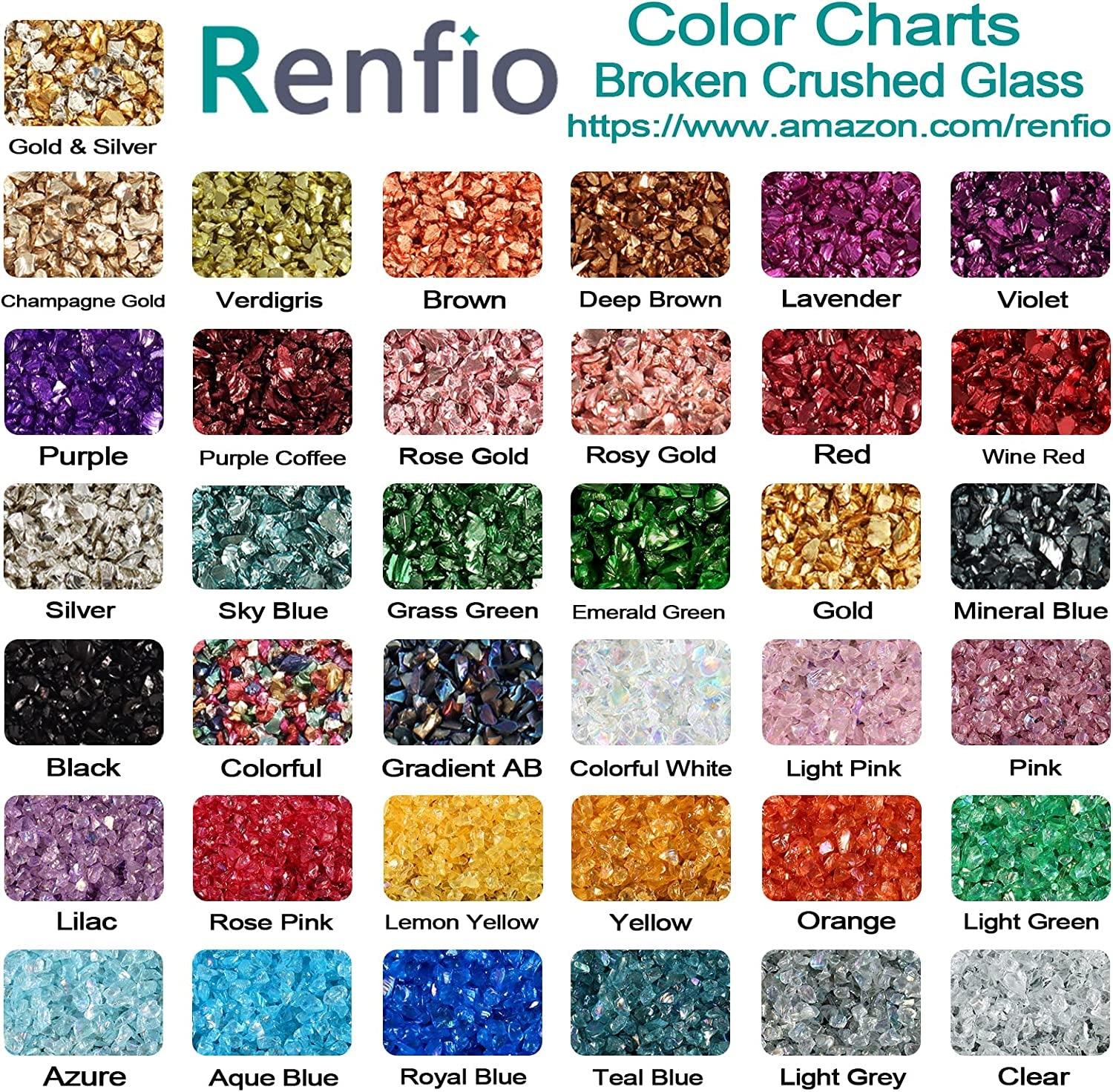 Broken Crushed Glass Glitter Shards Crush 2-4Mm Irregular Small Chunky Chips 3.5 Oz (100G) High Luster Craft Sequins Gravel for DIY Phone Case Geode WoodArtSupply