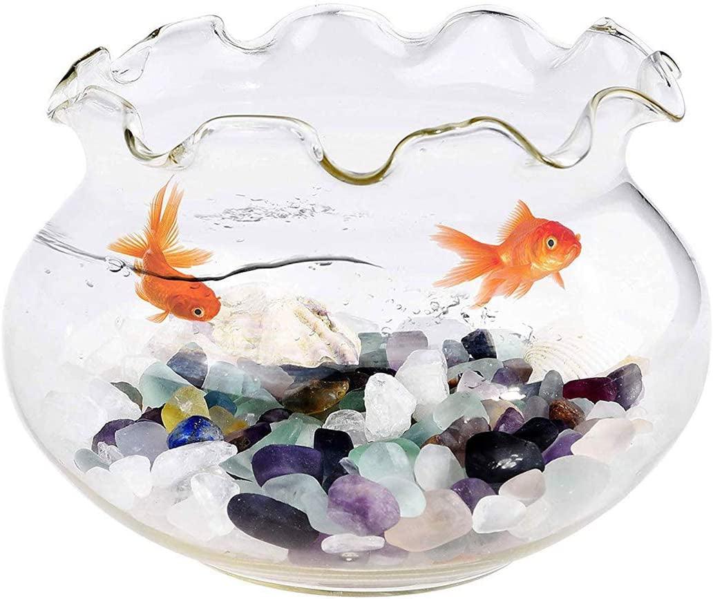 Decorative Crystal Pebbles, 1 Lb/460G (Fill 0.9 Cup) Natural Quartz Stones Aquarium Gravel Sea Glass Rock Sand for Fish Turtle Tank/Air Plants WoodArtSupply