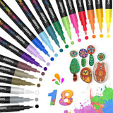 18 Colors Acrylic Paint Marker Pens for Rock Painting Fine Point Acrylic Paint Pens WoodArtSupply