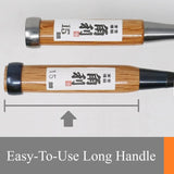 Japanese Wood Chisel Set [Long Handle] 3 Piece for Woodworking, Made in JAPAN, Japanese Oire Nomi for Carve, Mortise, Dovetail, Sharp Japanese Carbon WoodArtSupply