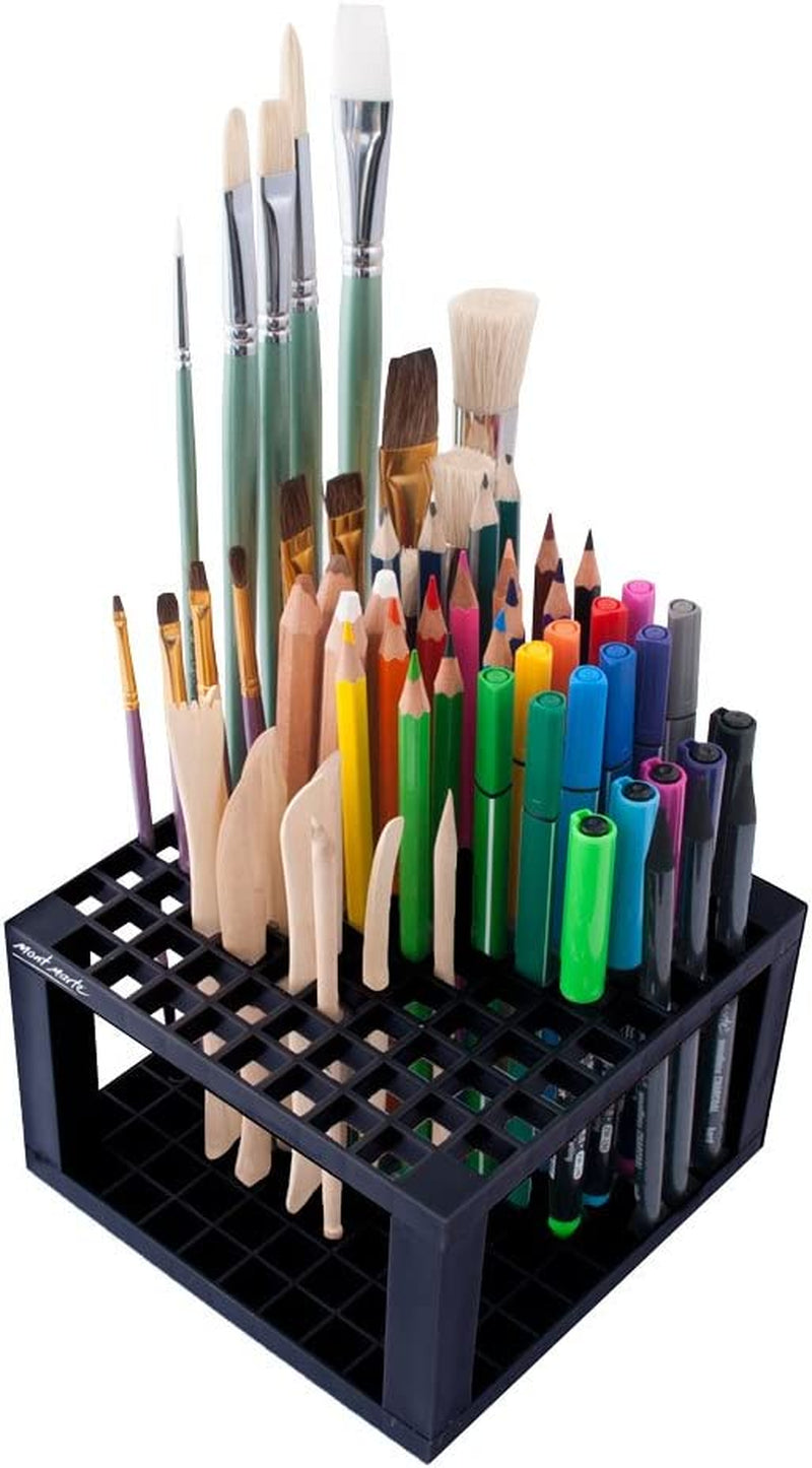 96 Hole Plastic Pencil & Brush Holder for Paint Brushes, Pencils, Markers, Pens and Modeling Tools. Provides Excellent Art Studio Organization. WoodArtSupply