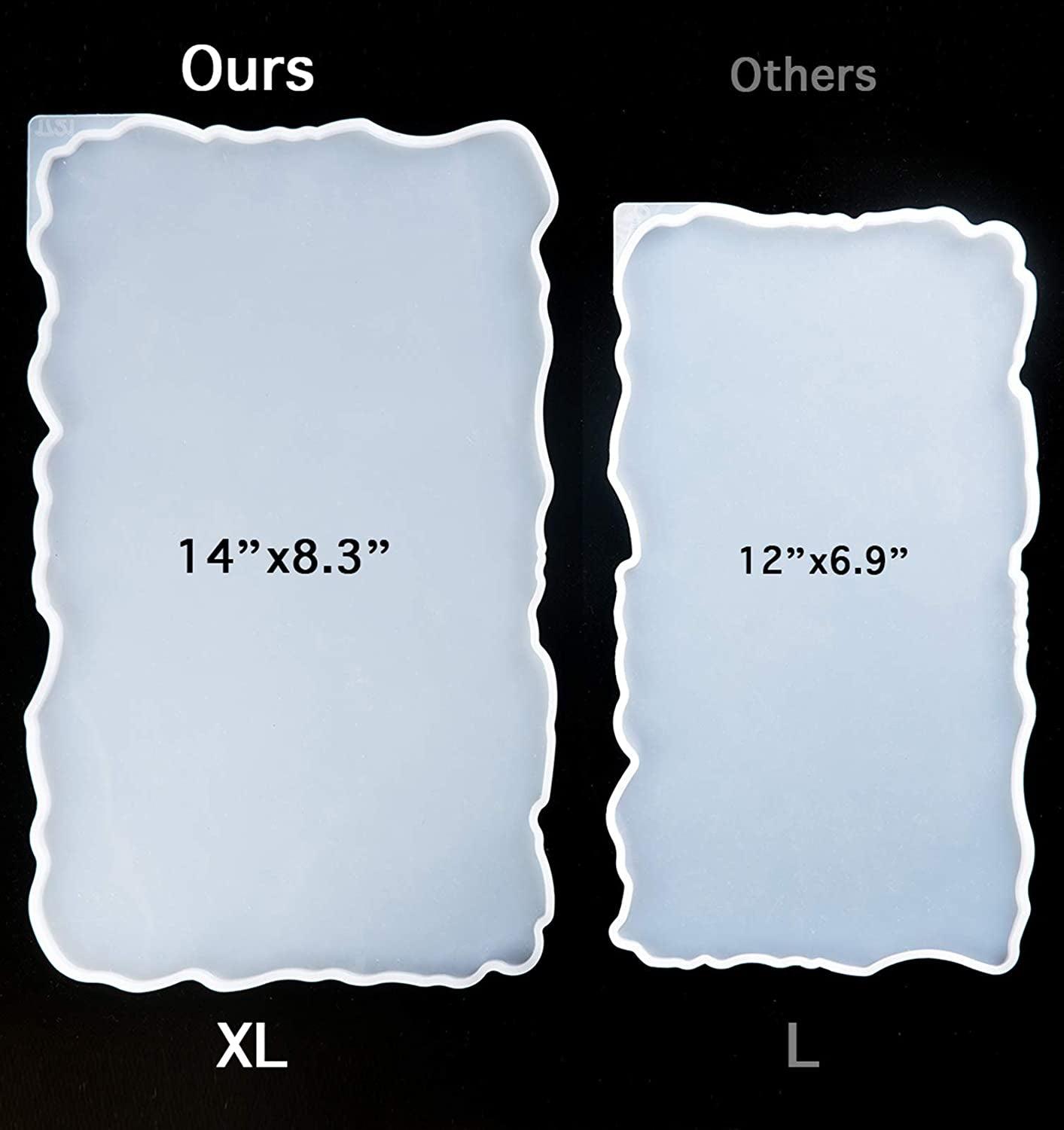 Tray Mold Geode Agate XL Silicone Tray Mold & Gold Handles with A3 Extra Large Silicone Sheet for DIY Crafts, Epoxy Resin Casting Molds for Making WoodArtSupply