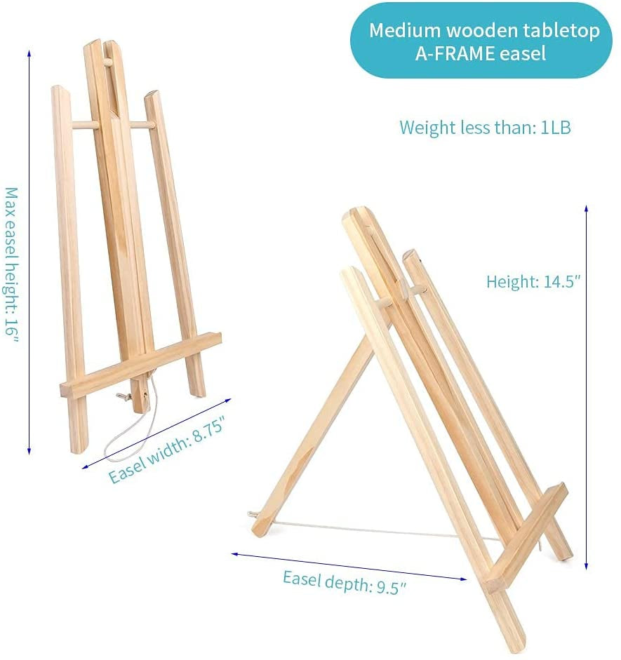 16 Inch Tabletop Display Artist Easel Stand, Art Craft Painting Easel, Wooden Easel Apply to Kids Artist Adults Students Classroom Etc.