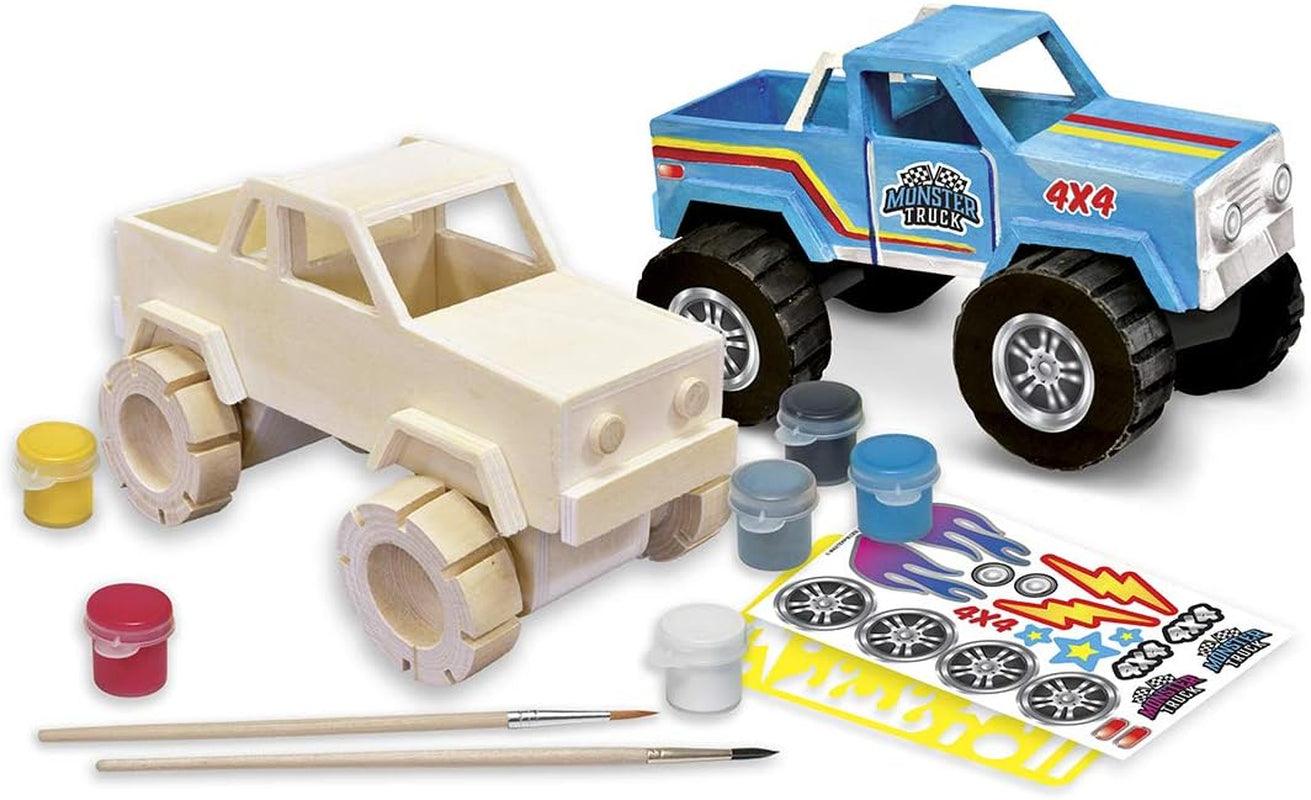 Build & Paint Your Own Wooden Cars DIY Wood Craft Kit 3 Race Cars Arts
