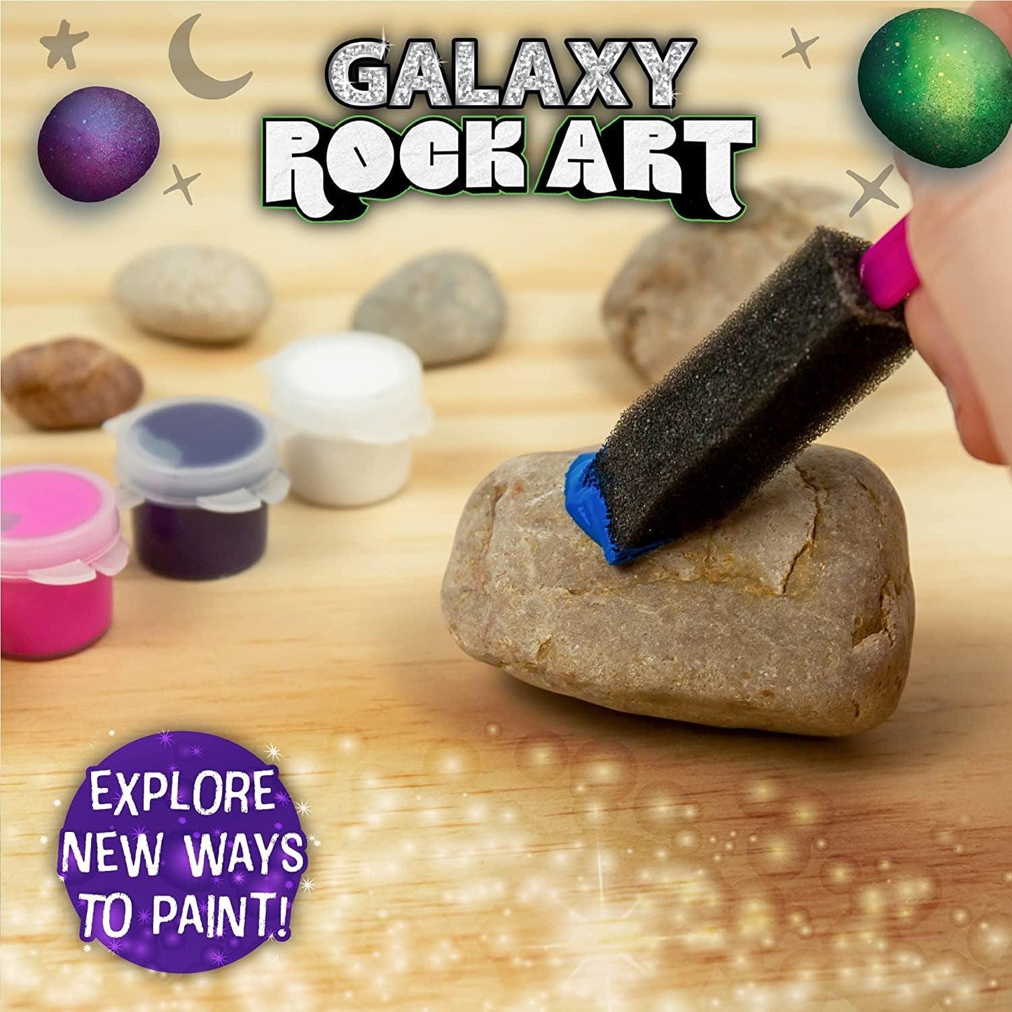 Galaxy Paint Your Own Rock Art by Horizon Group USA, Black - WoodArtSupply