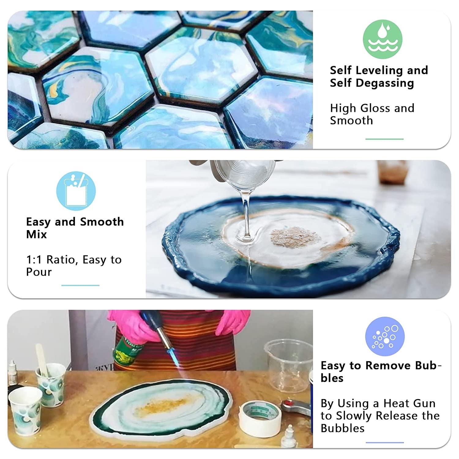 Epoxy Resin Kit for Beginners - 15.5 FL.OZ. Crystal Clear Casting and  Coating Epoxy Resin for Jewelry Making, Art, Crafts, Tumblers, River  Tables, UV Resistant, Easy Mix 1:1 Resin Epoxy Kit 