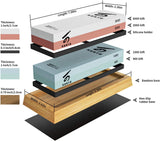 Knife Sharpening Stone Kit, Professional Japanese Whetstone Sharpener Stone Set, Premium 4 Side Grit 400/1000 3000/8000 Water Stone, Flattening WoodArtSupply