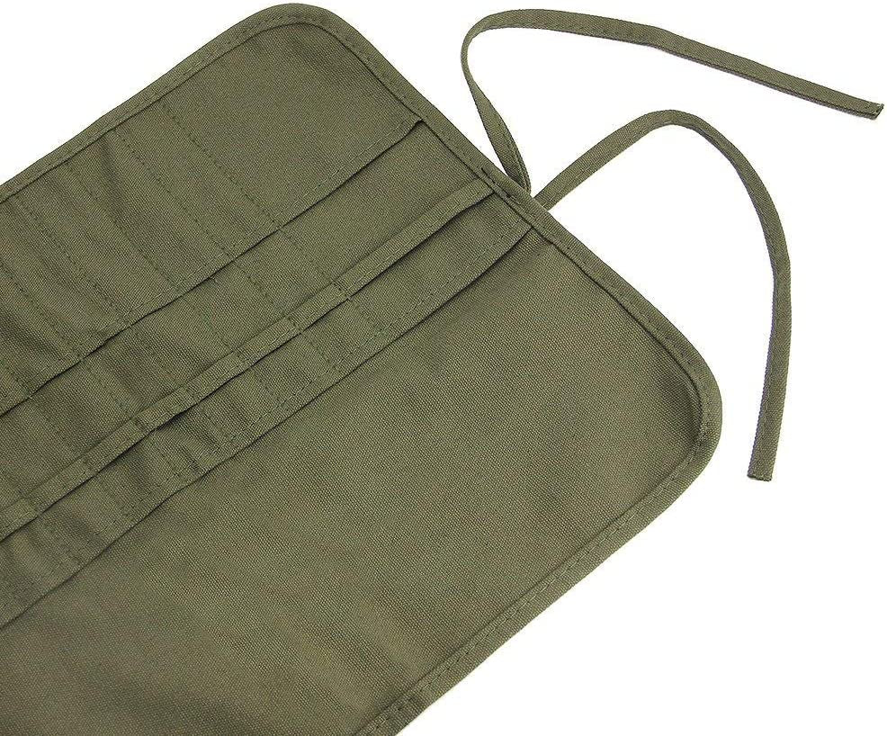 Paint Brush Holder, 22 Slots Paint Brush Storage for Acrylic Oil Watercolor Gouache Artist Paint Brush Roll Canvas Pouch, Silver White Holds 100 WoodArtSupply