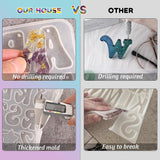 Alphabet Resin Mold, Reversed Alphabet Silicone Molds with Holes for Epoxy, Letter Molds for Resin DIY Keychain Jewelry Pendant WoodArtSupply